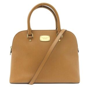 NWT Preppy Michael Kors Tan Leather Handbag Cindy Dome Acorn Minimalist Purse
